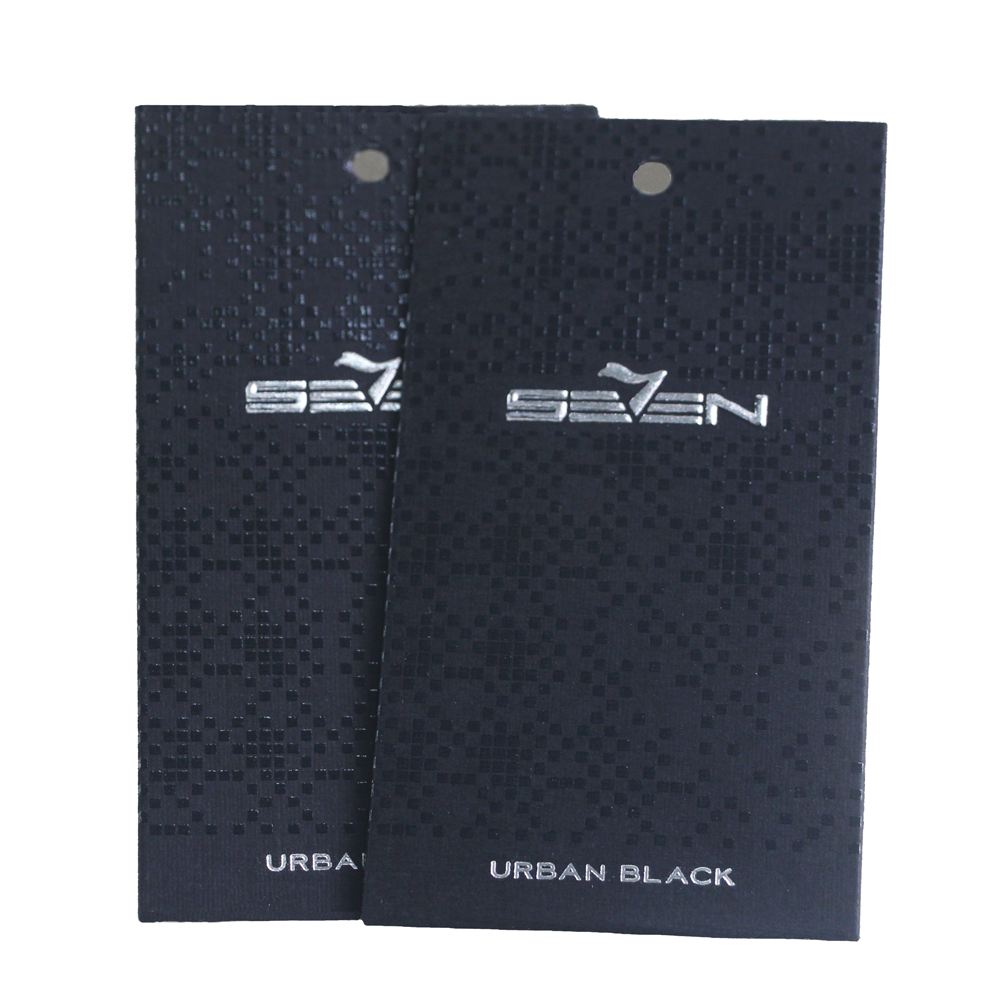 Custom printed hang tags with foil stamping and spot UV