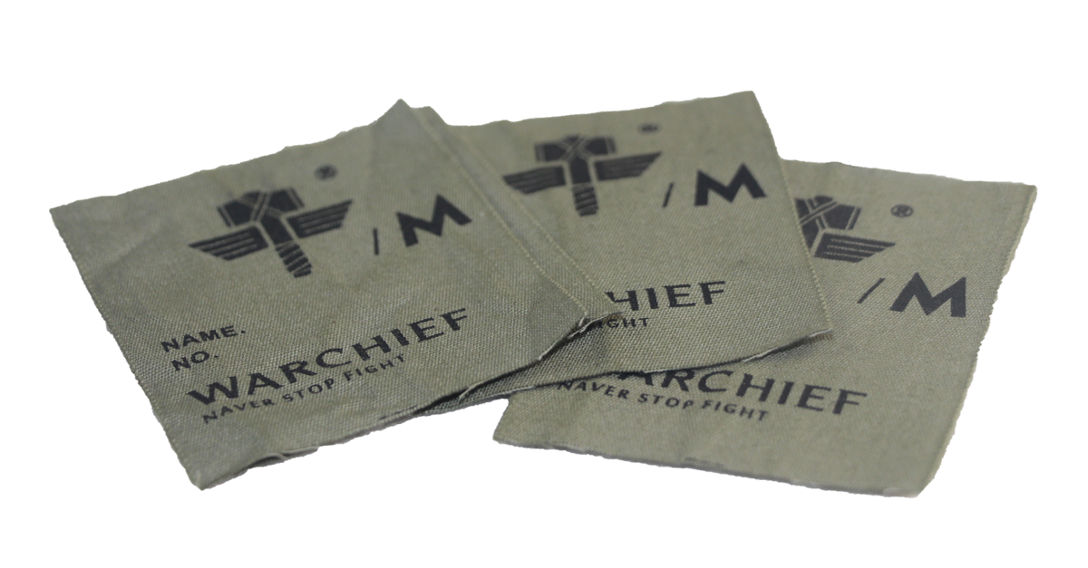 High density damask woven clothing brand labels