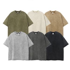 MOQ 1PC Digital Print 250gsm Cotton Acid Washed Oversize Tshirt