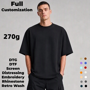 Custom Premium Quality Heavyweight Oversized Graphic Tshirt T-Shirt 270g